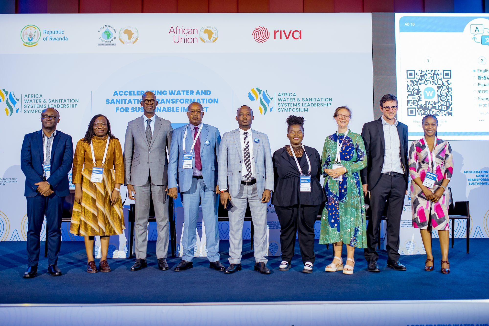 Speakers and partners on stage · Africa Water & Sanitation Systems Leadership Symposium